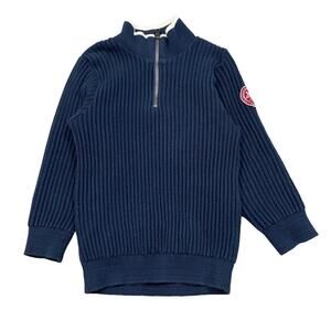 Holebrook Junior 1/4 Zip Windproof Knit Sweater Youth Medium Preppy